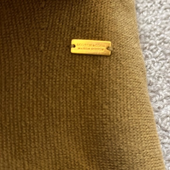 Scotch & Soda Cowl Neck Cotton Chartreuse Sweater Size S - Picture 3 of 10